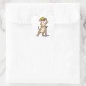 Meerkat als Miner met Pickaxe Vierkante Sticker (Tas)