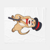 Meerkat als Pensioner met een wandelstok Fleece Deken (Voorkant (Horizontaal))