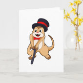 Meerkat als Pensioner met een wandelstok Kaart (Gele Bloem)