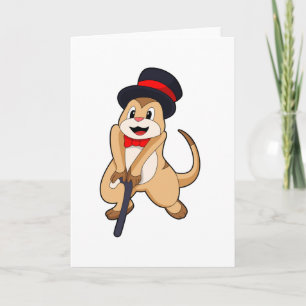 Meerkat als Pensioner met een wandelstok Kaart