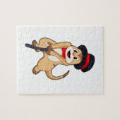 Meerkat als Pensioner met een wandelstok Legpuzzel (Horizontaal)