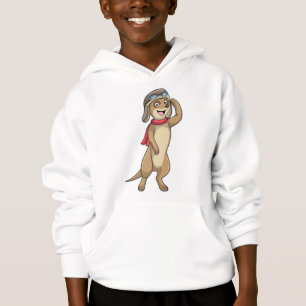 Meerkat als piloot met pet van piloot