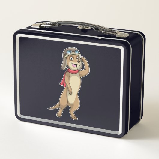 Meerkat als piloot met pet van piloot (Achterkant)