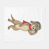 Meerkat als piloot met pet van piloot fleece deken (Voorkant (Horizontaal))