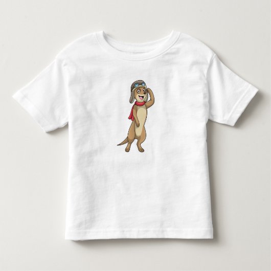 Meerkat als piloot met pet van piloot kinder shirts (Voorkant)