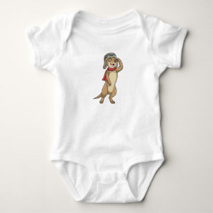 Meerkat als piloot met pet van piloot romper