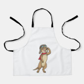 Meerkat als piloot met pet van piloot schort (Voorkant)