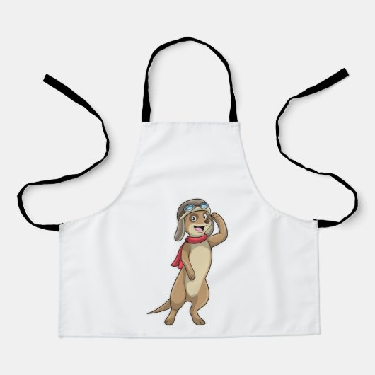 Meerkat als piloot met pet van piloot schort (Voorkant)