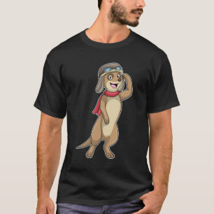 Meerkat als piloot met pet van piloot t-shirt