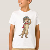 Meerkat als piloot met pet van piloot t-shirt (Voorkant)