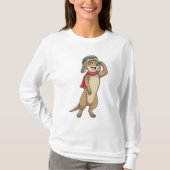 Meerkat als piloot met pet van piloot t-shirt (Voorkant)