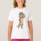Meerkat als piloot met pet van piloot t-shirt (Voorkant)