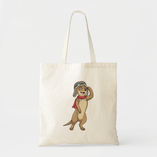 Meerkat als piloot met pet van piloot tote bag (Voorkant)