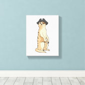 Meerkat als Piraat met Pirate pet Canvas Afdruk (Insitu (Houten vloer))