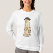 Meerkat als Piraat met Pirate pet T-shirt (Voorkant)
