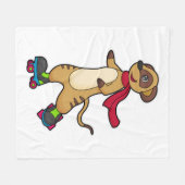 Meerkat als Skater met Roller-schaatsen Fleece Deken (Voorkant (Horizontaal))