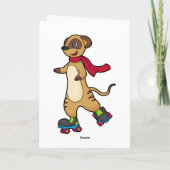Meerkat als Skater met Roller-schaatsen Kaart (Achterkant)