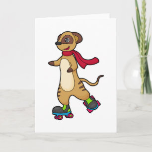 Meerkat als Skater met Roller-schaatsen Kaart