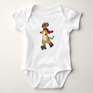 Meerkat als Skater met Roller-schaatsen Romper