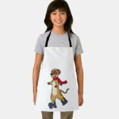 Meerkat als Skater met Roller-schaatsen Schort (Insitu)