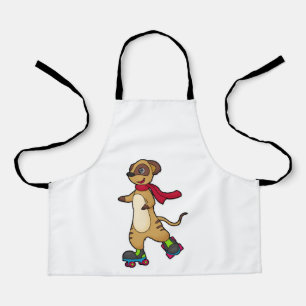 Meerkat als Skater met Roller-schaatsen Schort