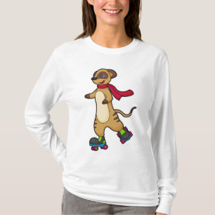 Meerkat als Skater met Roller-schaatsen T-shirt