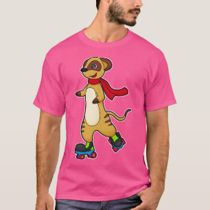 Meerkat als Skater met Roller-schaatsen T-shirt