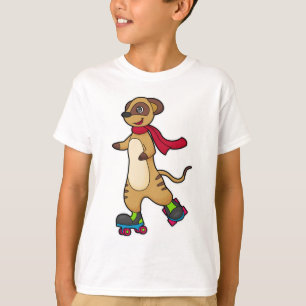 Meerkat als Skater met Roller-schaatsen T-shirt