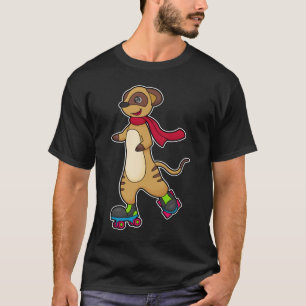 Meerkat als Skater met Roller-schaatsen T-shirt