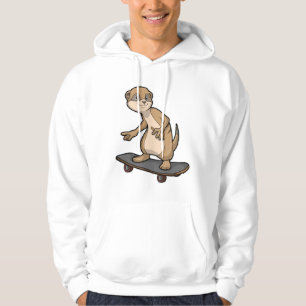 Meerkat als Skater met Skateboard Hoodie
