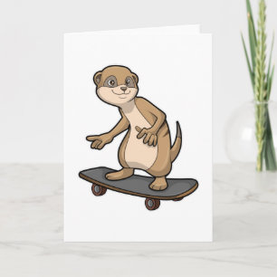 Meerkat als Skater met Skateboard Kaart