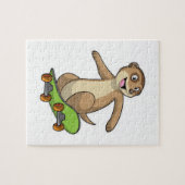 Meerkat als Skater met Skateboard Legpuzzel (Horizontaal)