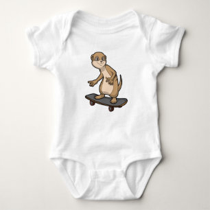 Meerkat als Skater met Skateboard Romper