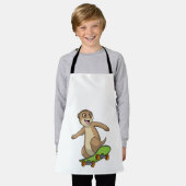 Meerkat als Skater met Skateboard Schort (Gedragen)