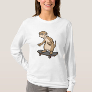 Meerkat als Skater met Skateboard T-shirt