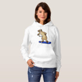 Meerkat als Snowboarder met Snowboard Hoodie (Voorkant volledig)