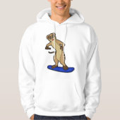 Meerkat als Snowboarder met Snowboard Hoodie (Voorkant)