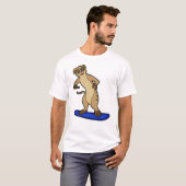 Meerkat als Snowboarder met Snowboard T-shirt (Voorkant volledig)