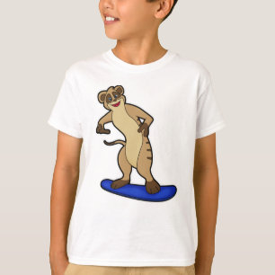 Meerkat als Snowboarder met Snowboard T-shirt