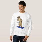 Meerkat als Snowboarder met Snowboard Trui (Voorkant volledig)