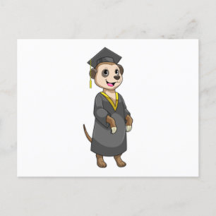 Meerkat als student met diploma briefkaart