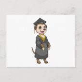 Meerkat als student met diploma briefkaart (Voorkant)