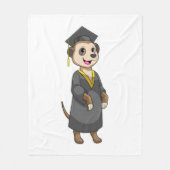 Meerkat als student met diploma fleece deken (Voorkant)