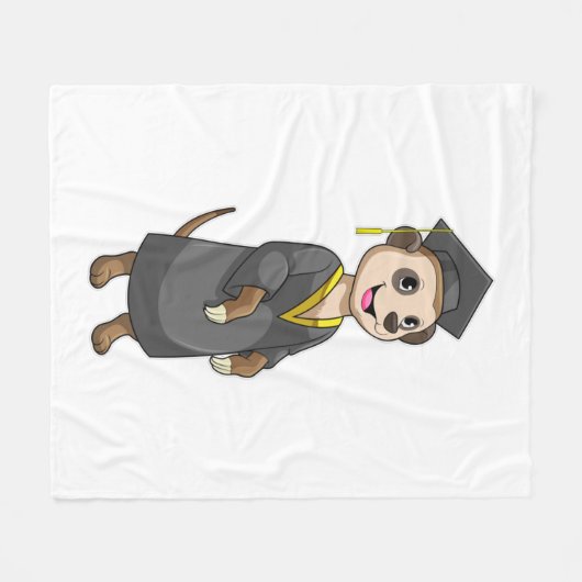 Meerkat als student met diploma fleece deken (Voorkant (Horizontaal))