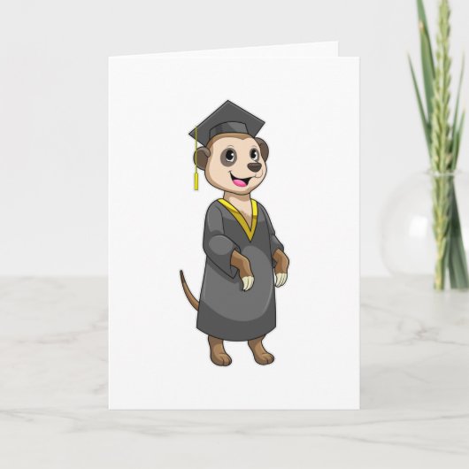 Meerkat als student met diploma kaart (Voorkant)