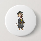 Meerkat als student met diploma ronde button 7,6 cm (Voorkant)