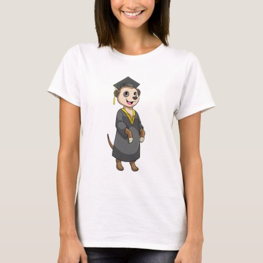 Meerkat als student met diploma t-shirt (Voorkant)