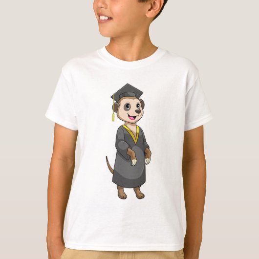 Meerkat als student met diploma t-shirt (Voorkant)