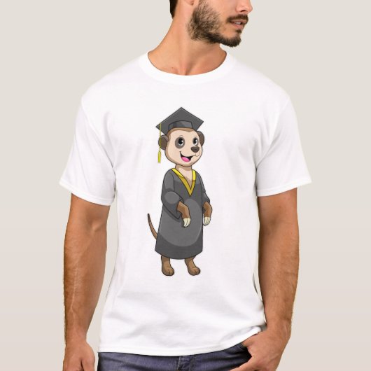 Meerkat als student met diploma t-shirt (Voorkant)