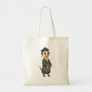Meerkat als student met diploma tote bag
